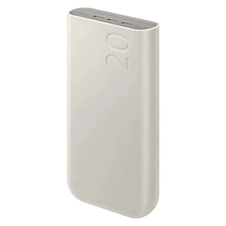 پاوربانک سامسونگ مدل Battery Pack EB-P4520، ظرفیت 20000 میلی‌آمپر ساعت، مقاوم در برابر ضربه، پشتیبانی از فناوری شارژ سریع Power Delivery (PD)، جنس بدنه مواد بازیافتی، همراه با کابل شارژ USB Type-C به USB Type-C، دارای 3 درگاه خروجی