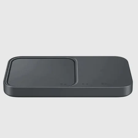 شارژر بی‌سیم فست 15 وات سامسونگ مدل EP-P5400TBEGGB به همراه کابل تبدیل USB-C، دارای سیستم خنک‌کننده، قابلیت شارژ ایمن، چراغ LED